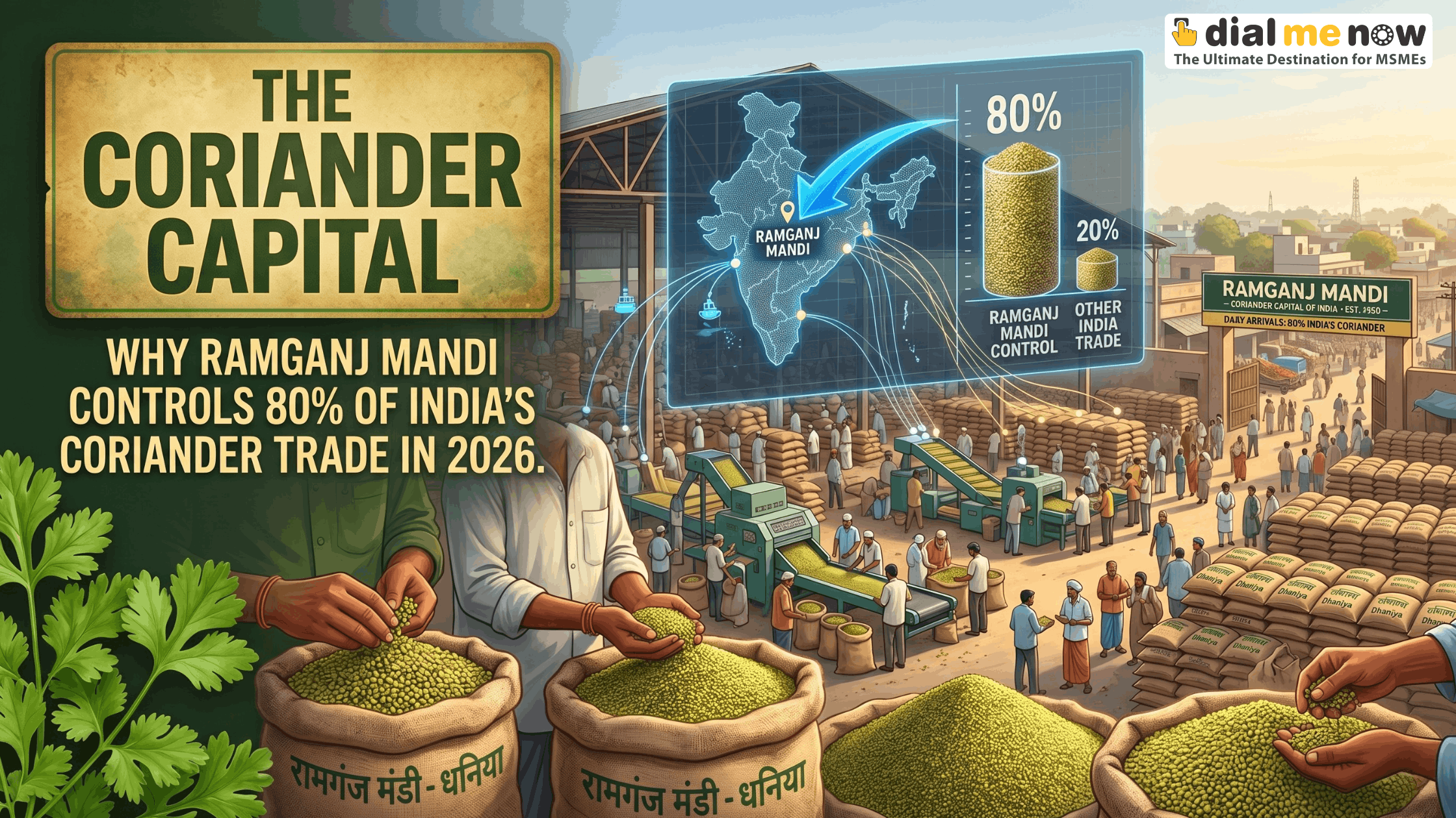 The Coriander Capital: Why Ramganj Mandi Controls 80% of India’s Coriander Trade in 2026