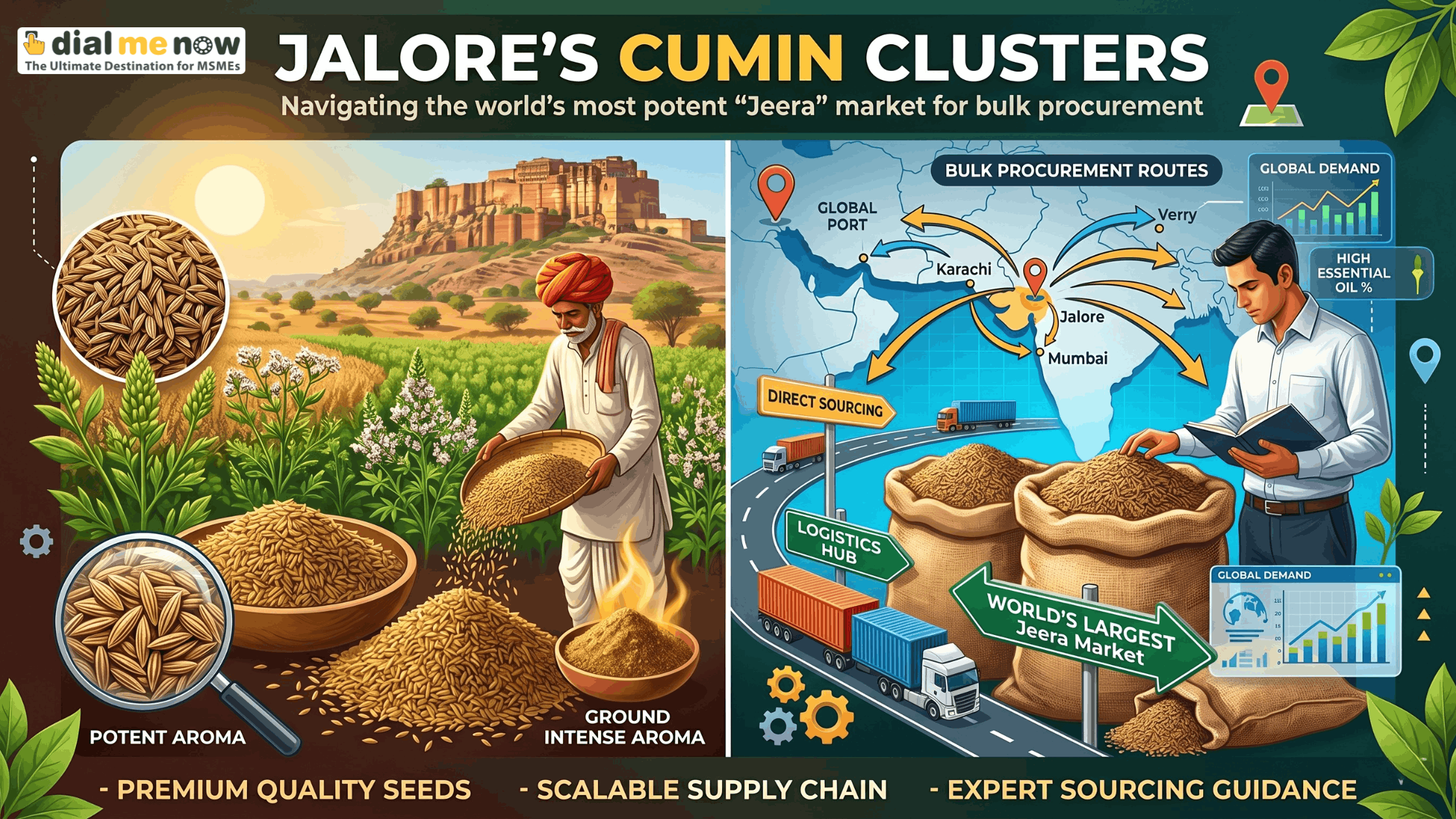 Jalore’s Cumin Clusters: Navigating the World’s Most Potent “Jeera” Market for Bulk Procurement