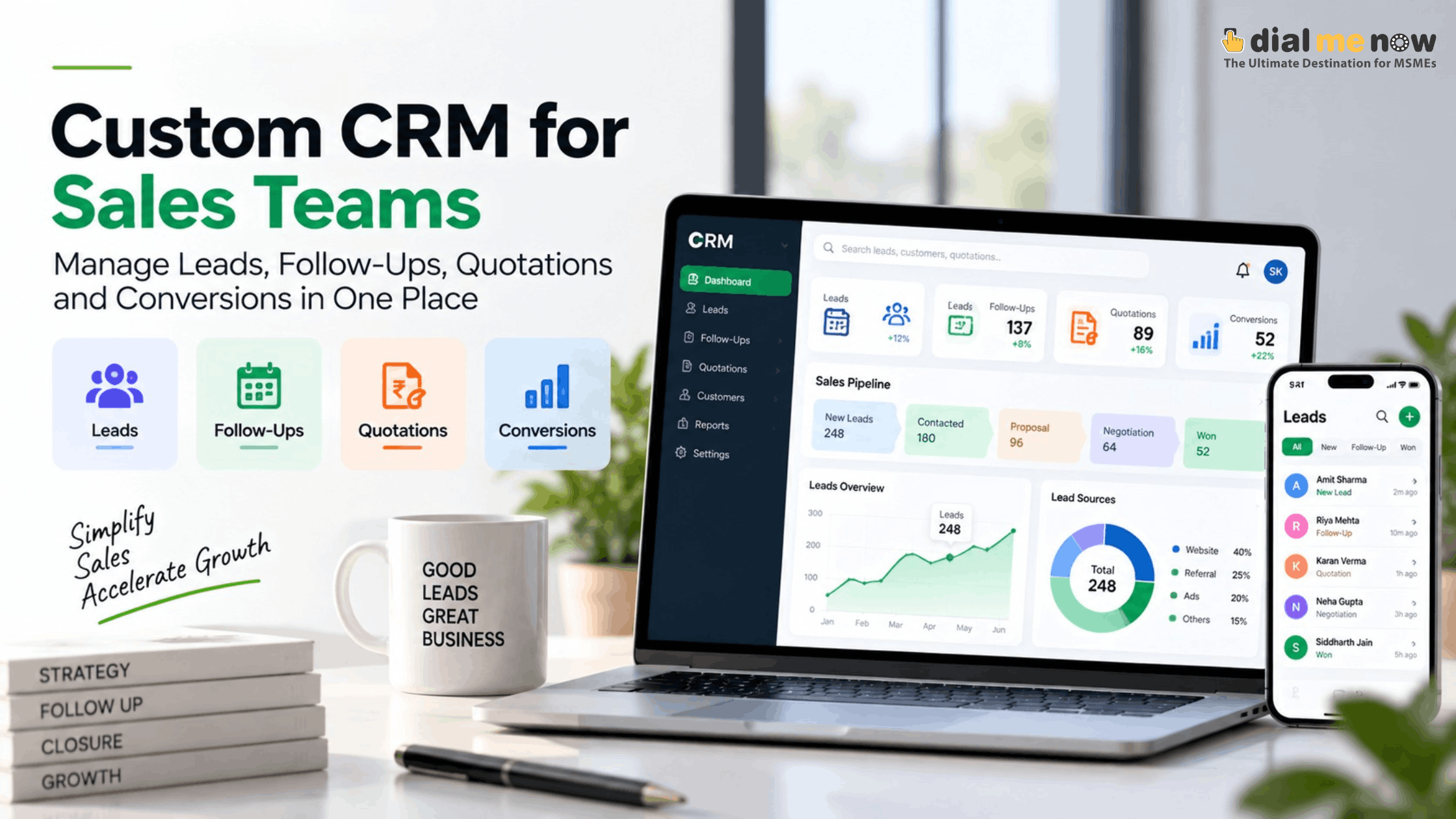 Custom CRM for Sales Teams: Manage Leads, Follow-Ups, Quotations and Conversions in One Place